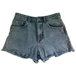 Zara High-Waisted Frayed Hem Denim Shorts